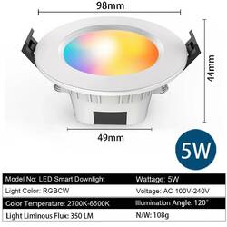 LED Einbaustrahler Spot Bluetooth Einbauleuchte Deckenspots RGB Dimmbar 5W 9W