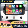 DAB+ Für Fiat 500 2007-2015 2+64G Android 15 Autoradio Apple CarPlay GPS +Kamera