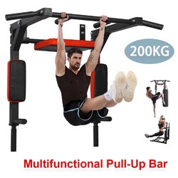 2in1 Premium Klimmzugstange Wandmontage Klimmzug Multigriff Pull Up Bar Schwarz