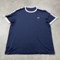 Fred Perry Repeat Logo blaues T-Shirt Herren XL