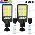 2er 6000W Solarleuchte mit Bewegungsmelder Außen Lampe Fluter LED Strahler Licht