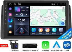 Für BMW 3er E46 9" IPS Autoradio mit DAB+ Radio GPS Navi CarPlay Android 14 Auto
