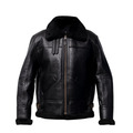 Herren RAF Aviator Echtleder Schwarze Jacke Bomber B3 Schaffell...