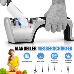 Messerschärfer Messerschleifer 4 Stufen Schleifstein Smart Hand Schärfer Profi