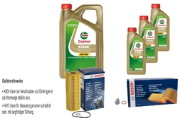 BOSCH Inspektionspaket 8 L Castrol EDGE 5W-30 LL für Ssangyong Kyron