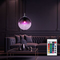 RGB LED Decken Hänge Lampe dimmbar Wohn Zimmer Glas Kugel Leuchte FERNBEDIENUNG