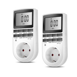 2x Digitale Wochenzeitschaltuhr 3680W 24h Timer Steckdose LCD Innenbereich DHL