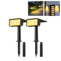 Warmweiß LED Solarleuchte Strahler Solarstrahler Gartenlampe Spot Licht Außen