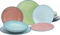 CreaTable 10689 Mediterran Geschirrset Teller Set 12 tlg. Tafelservice Steinzeug