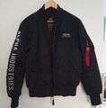 Alpha Industries MA-1 D-Tec SE Jacke. Herren Bomberjacke schwarz weiß
