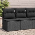 Gartenmöbel Sofa Garnitur Lounge Sitzgruppe Poly Rattan Akazie 4-tlg. vidaXL