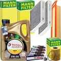 MANN INSPEKTIONSPAKET+TOTAL 5W-30 MOTORÖL passend für PEUGEOT 207 208 CITROËN C3