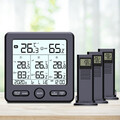 Funk Wetterstation Thermometer mit Außensensor Innen Außen Thermometer ，LCD