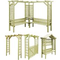 Gartenlaube Rosenbogen Holz Imprägniert Eckpergola Torbogen Rankhilfe Pergola DE