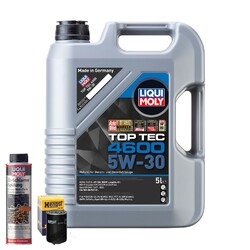 Motoröl 5W30 LIQUI MOLY Top Tec 4600 5L+HENGST Ölfilter +Ölschlammspülung