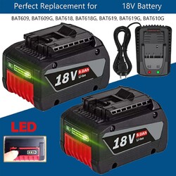2X 18V 12,0Ah Akku für Bosch Professional  GBA/GSB/GSR  BAT618/BAT620 kompatibel