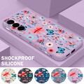 Hülle Für Samsung S25 Ultra S24 S23 S22 A56 A16 A15 A05s Schleifen Blumen Cover