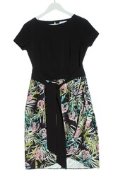 CLOSET Kurzarmkleid Damen Kleid Gr. DE 42 schwarz-grün-pink Casual-Look