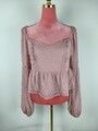 Bluse Boohoo Gr. 38 M (36/S) Blusenshirt altrosa gepunktet Tunika elegant Shirt