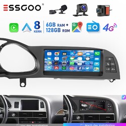 Für Audi A6 C6 4F MMI 2G 2005-2009 DVR KAM 6+128GB Android Autoradio Carplay GPS