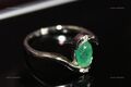 Smaragd Edelstein Cocktail Ring,925 Silber Minimalist Scheibe Diamant Kostüm