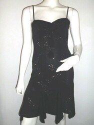 TOLLES ENG ANLIEGENDES UND BÜGELIGES ABENDKLEID XANAKA SCHWARZ GLITZER EFFEKT GR:SMALL