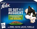 FELIX So gut wie es aussieht Katzenfutter nass in Gelee Sorten-Mix, (6 x 12) 85g