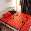 Handschellen Fußfesseln Bett Fesselset BDSM Bondage mit 7 Ring für Paare DE BDSM