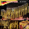 10 Röhren LED Meteorschauer Regen Lichter Weihnachtsdeko Warmweiß 30 CM Außen DE