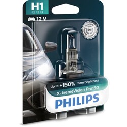 Glühlampe Halogen PHILIPS H1 X-tremeVision Pro150 12V, 55W, 1 Stück