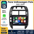 DAB+ Carplay Für VW Polo 9N 2001-2009 Android 14 Autoradio 2+64G GPS Navi SWC BT