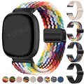 Armband für Fitbit Versa 4 Versa 3 Sense Sense 2 Braided Nylon Loop Ersatz Band