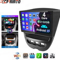 2G+32G Autoradio Für Toyota Aygo Citroen C1 Peugeot 107 Android 15 GPS Navi WIFI