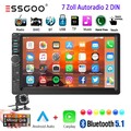 Autoradio 2DIN mit 7" HD Bildschirm Carplay Android Auto Bluetooth AUX USB +KAM