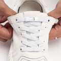 Elastische Schnürsenkel Schuh flach ohne zu binden mit Schnellverschluss Weiß