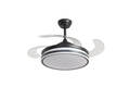 Deckenventilator mit Fernbedienung LED Lampe Flügel Klappbar GANUWA Matt Schwarz