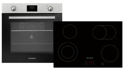 Backofen Herd Kochfeld 77 cm Herdset Grill Heißluft Einbau Timer 72 L Respekta