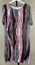 LET'S DRESS Damen Gr. 36 (38) Kleid Stretch Jersey Shirtkleid Cocktail lila 7B9