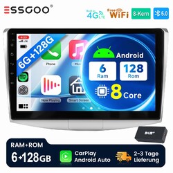 DAB+ Für VW Passat B7 CC 10.1" Autoradio 6+128GB 4G Android 14 Carplay GPS 4G BT