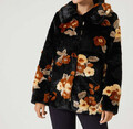 Jacke schwarz 46 Damen Webpelzjacke mit Blumenjacquard-Muster UVP: 199,99€ 3.141
