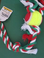 Hunde Spielzeug Aus Seil Kauspielzeug für Hunde - Wurf und Tennisball mit Kordel