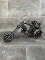 Motorrad Custom Trike Chopper Fahrrad Fahrer Helm Metall Shop Kunst Skulptur 
