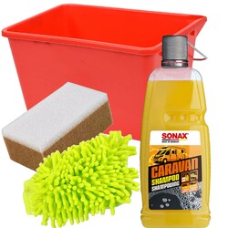 SONAX CARAVAN SHAMPOO+WASCHSCHWAMM WOHNWAGEN REINIGUNG PFLEGE WÄSCHE
