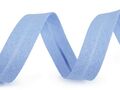(0,08€/m) 60m-Rolle Schrägband aus Baumwolle - 20mm / 10mm gefalzt - hellblau