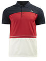 Herren Poloshirt Lacoste Sport Pique Colorblock Navy Blau Rot Weiß DH0782-MWP