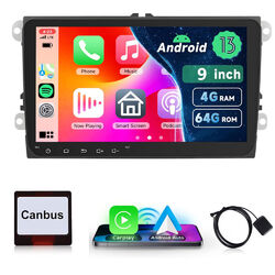 4+64GB Android 13 Autoradio Carplay GPS Navi für VW GOLF 5 6 Passat Touran Polo
