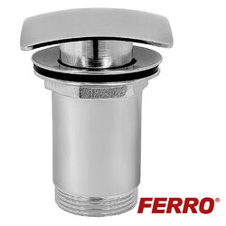 Design Ablaufgarnitur Push Open Ablauf Ventil Push Up eckig für Waschtisch chrom