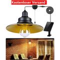 Solar Hängeleuchte, Pendelleuchte Außen, Solarlampe Schwarz
