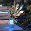 LED Solar Außen Deko Leuchte Pfau Garten Figur Balkon Terrassen Skulptur Lampe