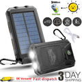 30000mAh Solar Powerbank Externer Batterie Ladegerät Zusatz Akku 2USB 2LED